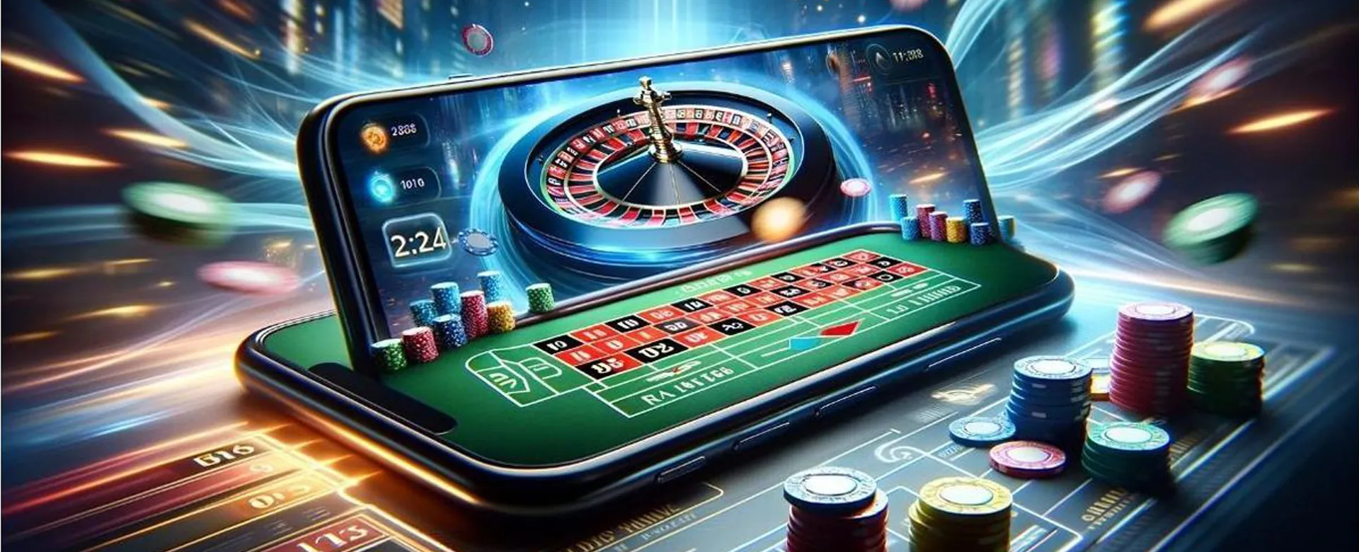 Dynamic casino background with login interface
